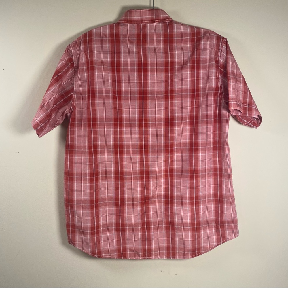 ALABAMA CRIMSON TIDE Red Plaid Short Sleeve Button Down Shirt‎ Epaulettes Size M - Picture 3 of 7